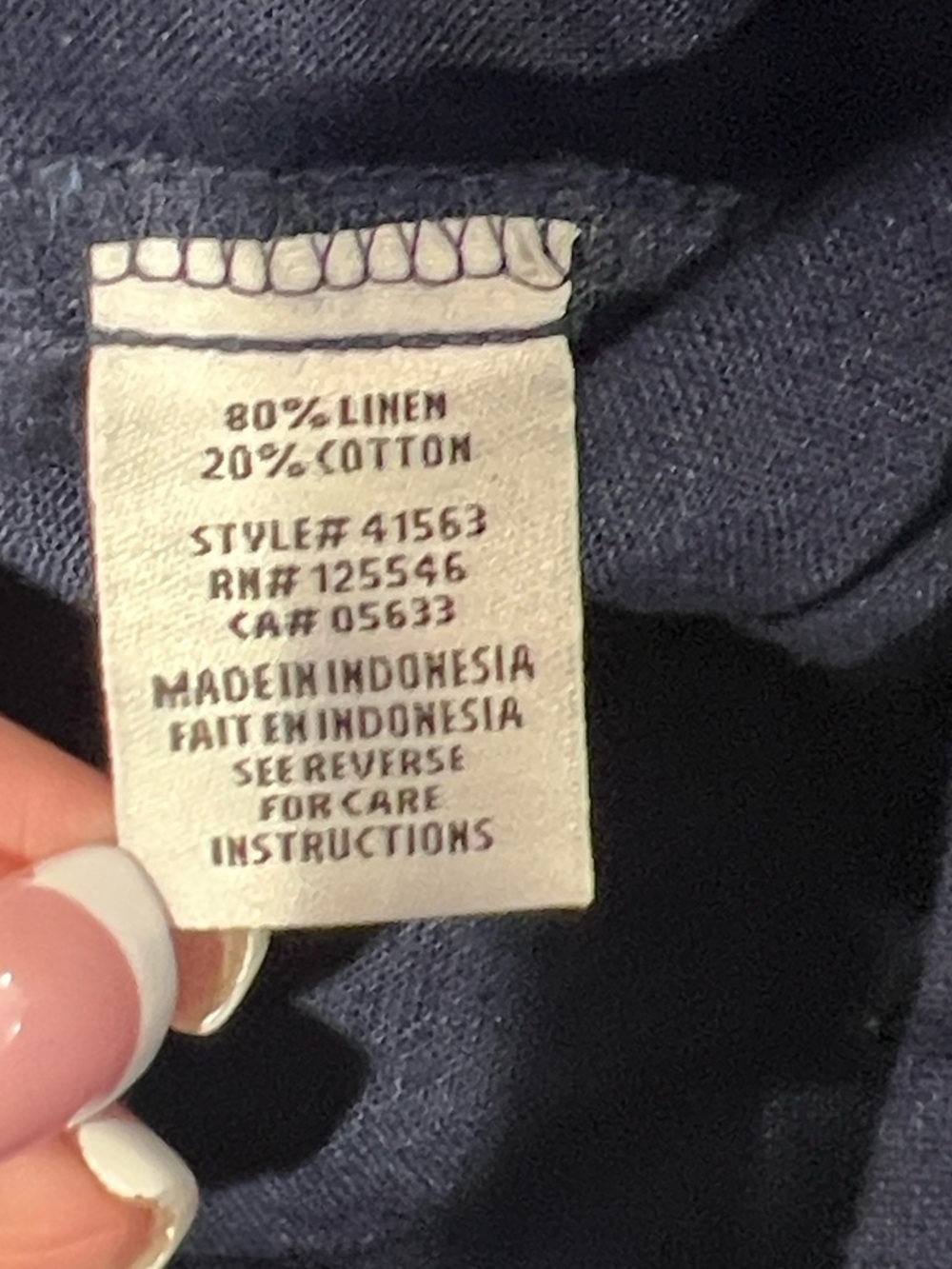Habitat women’s navy blue linen cotton blend crop cinch hem pants size large nwt - Picture 8 of 9